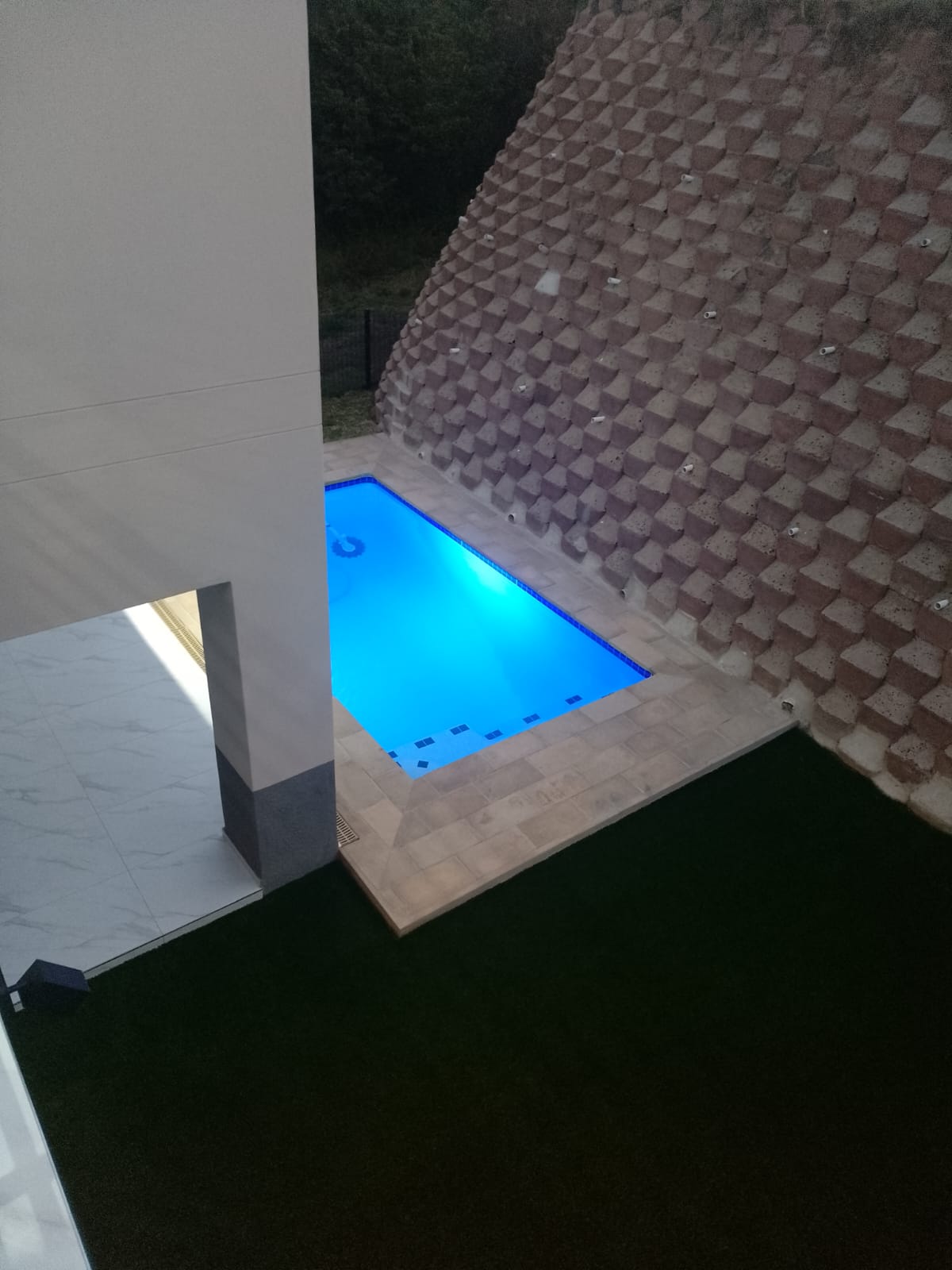 Completed pool area