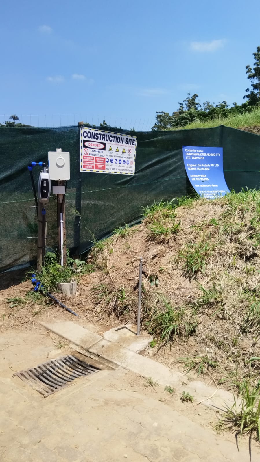 Construction services installed at the site