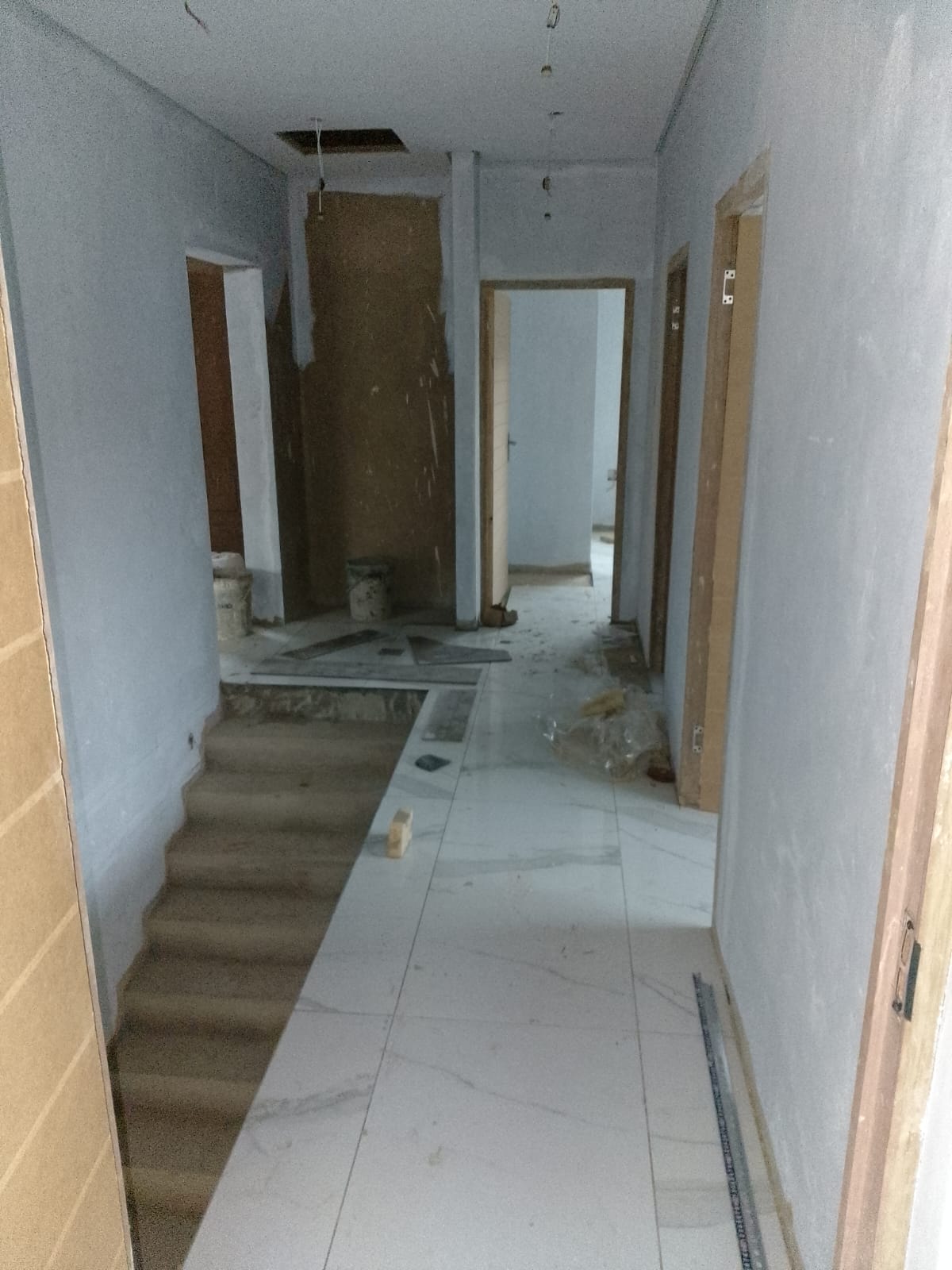 Interior passage during finishing work